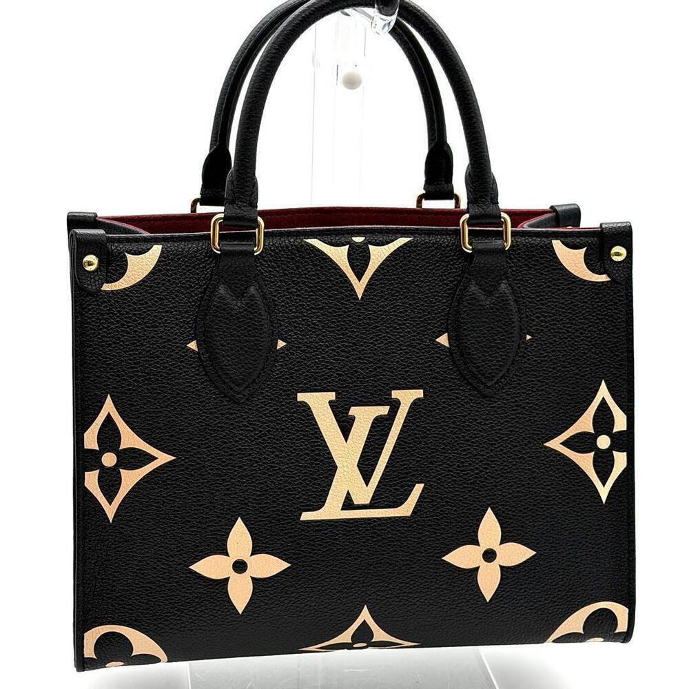 Louis Vuitton Monogram Empreinte OnTheGo Bicolor Black Handbag Shoulder Bag